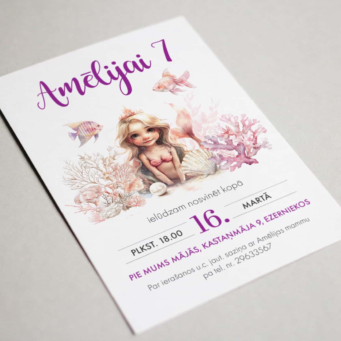 Meitenīgs ielūgums ar nāriņu